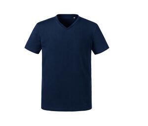 RUSSELL RU103M - Maglietta da uomo con scollo a V biologico Blu oltremare