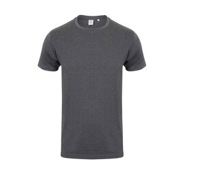 Skinnifit SF121 - T-shirt da uomo in cotone elasticizzato Heather Charcoal