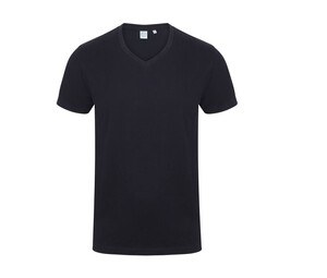 Skinnifit SF122 - T-shirt da uomo in cotone elasticizzato con scollo a v Blu navy