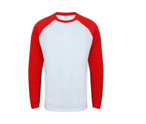 SF Men SF271 - Maglietta da baseball a manica lunga Bianco / Rosso