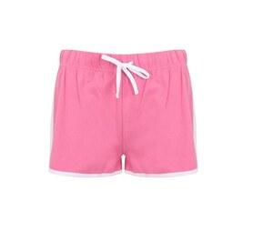 SF Women SK069 - Pantaloncini retrò da donna Bright Pink / White
