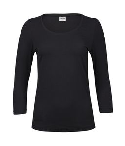 Tee Jays TJ460 - T-shirt da donna elasticizzata 3/4 maniche Black