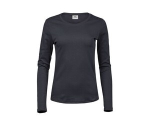 Tee Jays TJ590 - T-shirt a manica lunga da donna Grigio scuro