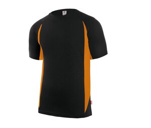 VELILLA V5501 - T-shirt tecnica bicolore Black/Fluo Orange