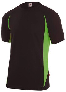 VELILLA V5501 - T-shirt tecnica bicolore Nero / Verde lime