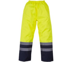 Yoko YK461 - Pantaloni bicolore ad alta visibilità Hi Vis Yellow/Navy
