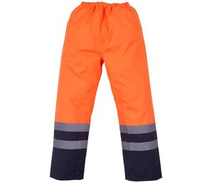 Yoko YK461 - Pantaloni bicolore ad alta visibilità Hi Vis Orange/Navy