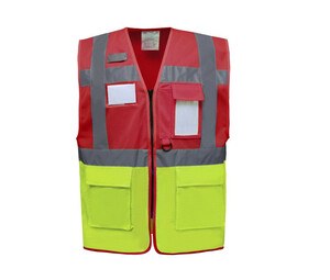 Yoko YK820 - Gilet in mesh ad alta visibilità Red / Hi Vis Yellow