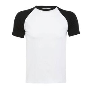 SOL'S 11190 - Funky T Shirt Uomo Bicolore Manica Corta A Raglan Bianco / Nero