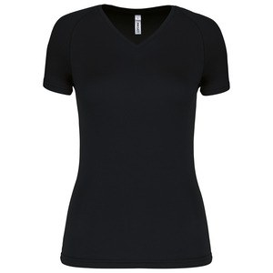 Proact PA477 - T-shirt donna sportiva a manica corta scollo a V Black