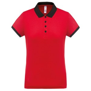 Proact PA490 - Polo piqué donna performance Rosso / Nero