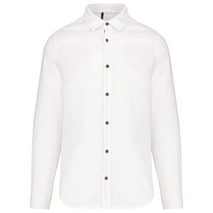 Kariban K588 - Camicia da uomo in lino e cotone a maniche lunghe