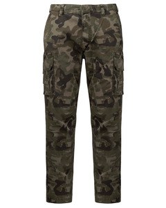 Kariban K744 - Pantaloni multitasche da uomo Olive Camouflage