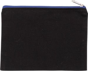 Kimood KI0721 - Pochette in tela di cotone - modello medio Black / Royal Blue