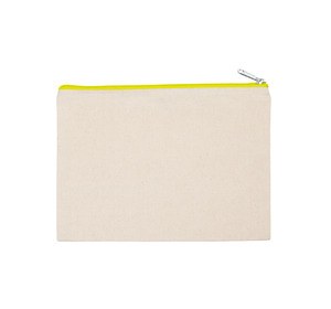 Kimood KI0722 - Pochette in tela di cotone - modello grande Natural / Fluorescent Yellow