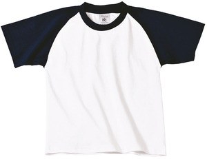 B&C CGTK350 - Maglietta da baseball per bambini Bianco / Blu navy