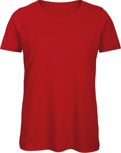 B&C CGTW043 - T-shirt girocollo da donna Organic Inspire Rosso
