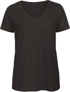 B&C CGTW045 - T-shirt ecologica da donna con scollo a V Black