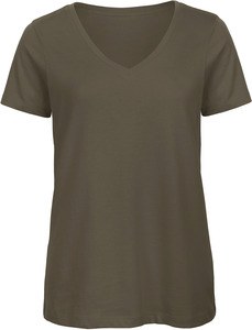 B&C CGTW045 - T-shirt ecologica da donna con scollo a V Khaki