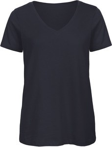 B&C CGTW045 - T-shirt ecologica da donna con scollo a V Blu navy