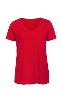 B&C CGTW045 - T-shirt ecologica da donna con scollo a V Rosso