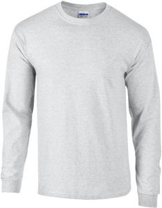 Gildan GI2400 - T-shirt da uomo a maniche lunghe in 100% cotone Grigio medio melange