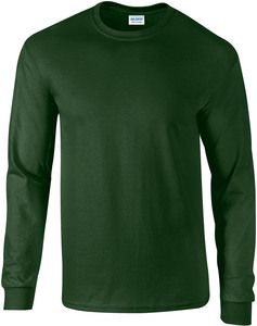 Gildan GI2400 - T-shirt da uomo a maniche lunghe in 100% cotone Verde bosco