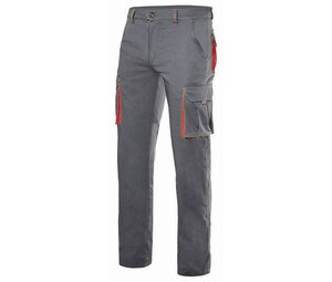 VELILLA V3024S - Pantaloni elasticizzati multitasche bicolore Grey/Red