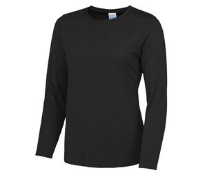 Just Cool JC012 - T-shirt da donna a maniche lunghe traspirante in neoteric™ Jet Black