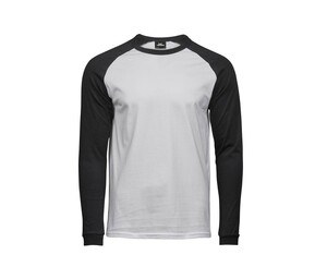 Tee Jays TJ5072 - Maglietta da baseball a maniche lunghe Bianco / Nero