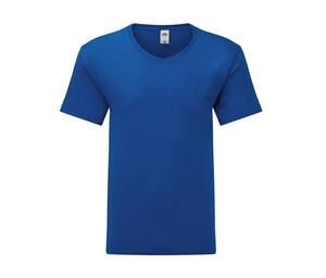 Fruit of the Loom SC154 - T-shirt da uomo con scollo a V Blu royal