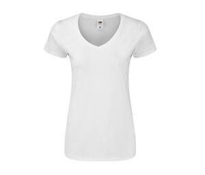 Fruit of the Loom SC155 - T-shirt da donna con scollo a V White