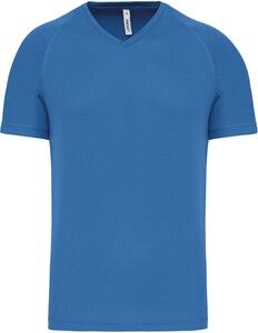 PROACT PA476 - T-shirt uomo sportiva manica corta scollo a V Aqua Blue