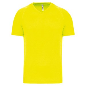 PROACT PA476 - T-shirt uomo sportiva manica corta scollo a V Fluorescent Yellow