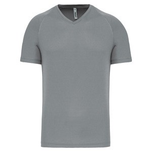 PROACT PA476 - T-shirt uomo sportiva manica corta scollo a V Fine Grey