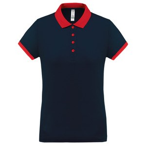 Proact PA490 - Polo piqué donna performance Sporty Navy / Red