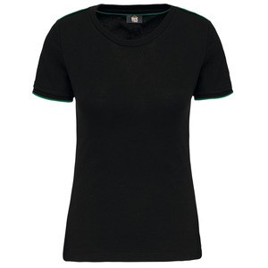 WK. Designed To Work WK3021 - T-shirt donna DayToDay maniche corte Black/ Kelly Green