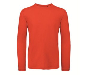 B&C BC070 - T-shirt da uomo a maniche lunghe in cotone biologico Fire Red