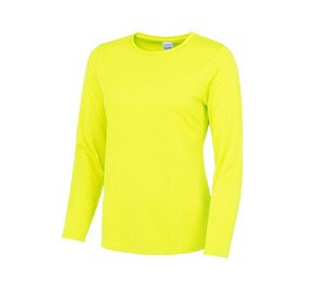 Just Cool JC012 - T-shirt da donna a maniche lunghe traspirante in neoteric™ Electric Yellow