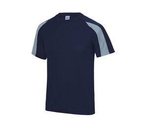 Just Cool JC003 - T-shirt sportiva a contrasto Oxford Navy/ Sky Blue