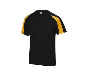 Just Cool JC003 - T-shirt sportiva a contrasto Jet Black / Gold