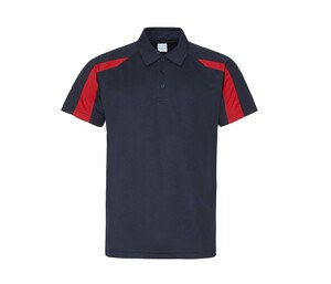 Just Cool JC043 - Polo sportiva a contrasto French Navy / Fire Red