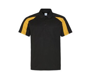 Just Cool JC043 - Polo sportiva a contrasto Jet Black / Gold