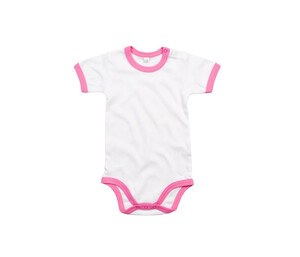 Babybugz BZ019 - Body neonato a contrasto White / Bubbble Gum Pink