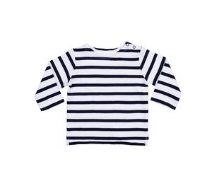Babybugz BZ052 - T-shirt da marinaio bambino Bianco / Blu navy