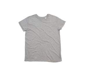 Mantis MT080 - T-shirt da uomo con maniche arrotolate Heather Grey Melange