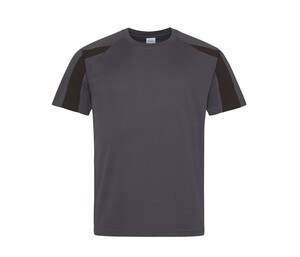 Just Cool JC003 - T-shirt sportiva a contrasto Charcoal/ Jet Black
