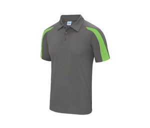 Just Cool JC043 - Polo sportiva a contrasto Charcoal/ Lime Green