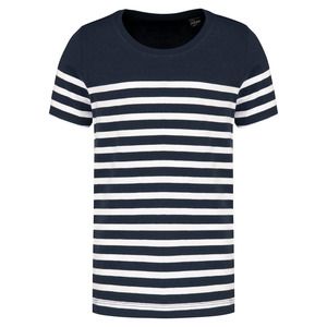 Kariban K3035 - T-shirt bambino in stile marinaro Bio girocollo Navy / White Stripes