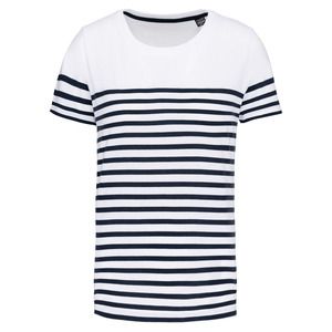 Kariban K3035 - T-shirt bambino in stile marinaro Bio girocollo White / Navy Stripes